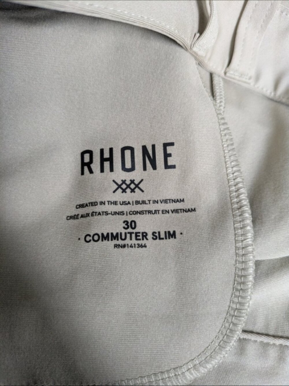 Rhone Commuter‎ Pant Slim Fit Khaki Size 30 Golf Athleisure Career Pants - Picture 7 of 9